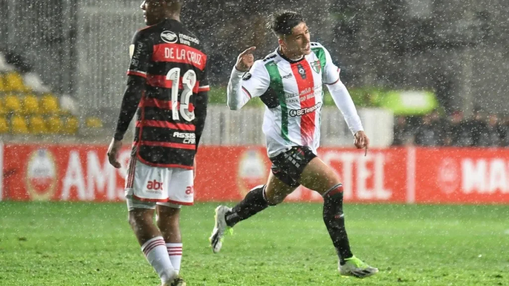 Fernando Cornejo celebrando con Palestino