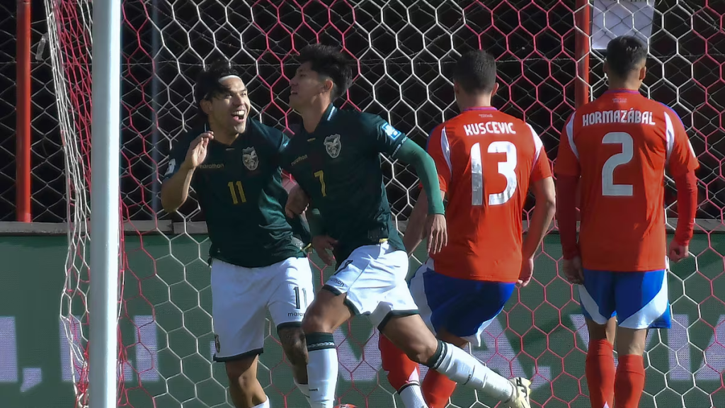 Miguel Terceros convirtió el primer gol ante la selección de Chile. (Foto: chile.as.com).